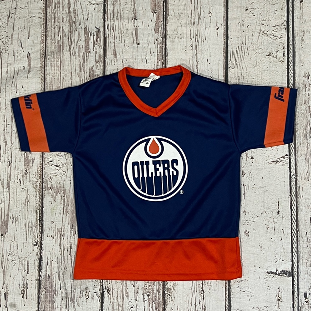 Boys Kids 1990s Edmonton Oilers NHL Hockey Franklin Sports Jersey